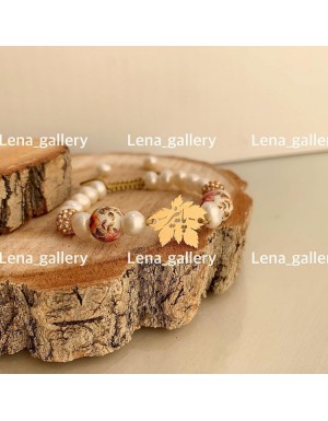 دستبند طرح برگ پاییزی